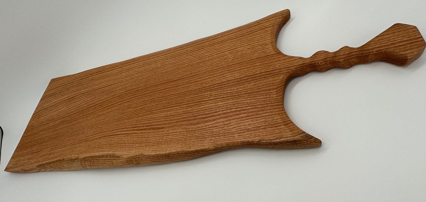 Carved Handle White Oak Serving Board